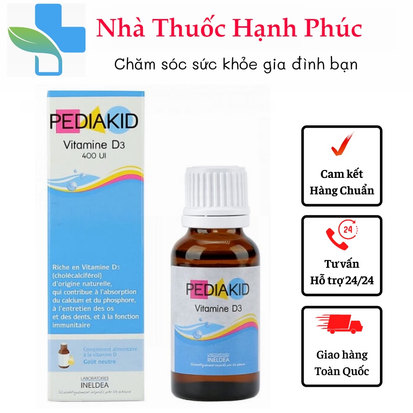 Vitamin D3 Cho Trẻ Sơ Sinh Pediakid D3 Lọ 20ml