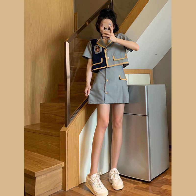 Bộ Áo Khoác Vest Dáng Ôm + Chân Váy Chữ A Thời Trang Mùa Hè Cho Nữ 2021 | BigBuy360 - bigbuy360.vn