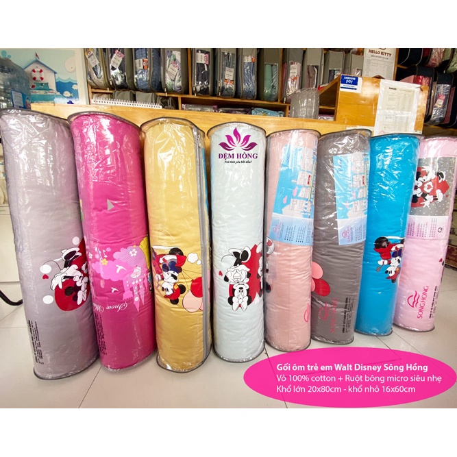 Gối ôm trẻ em Walt Disney Sông Hồng vỏ 100% cotton ruột bông micro siêu nhẹ