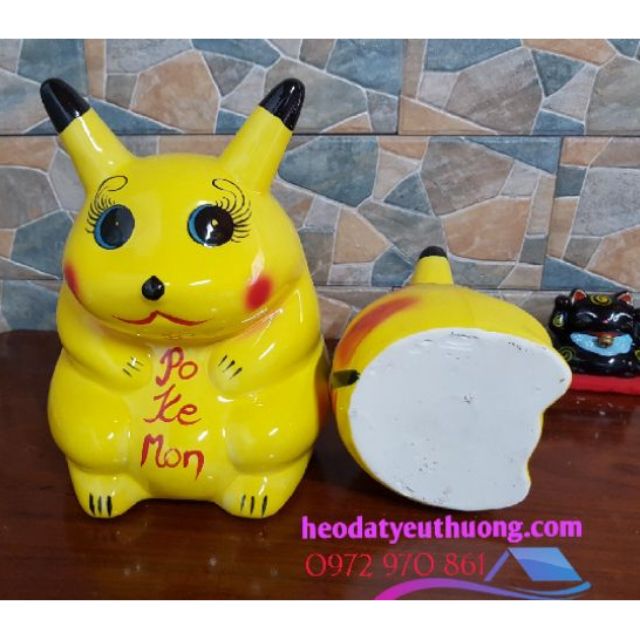 Pikachu tiết kiệm  - chất liệu gốm sứ cao cấp bát tràng ( size 2 và size 3 )