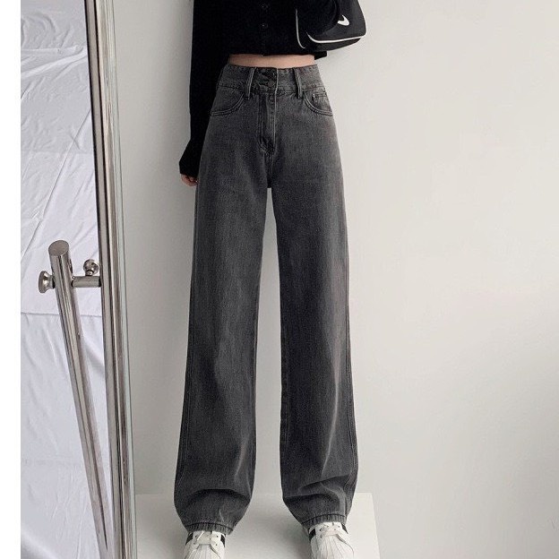 Quần Ống Rộng Nữ Dáng Suông Jeans Lưng Cao - Quần Jeans Ống Rộng Cá Tính | BigBuy360 - bigbuy360.vn