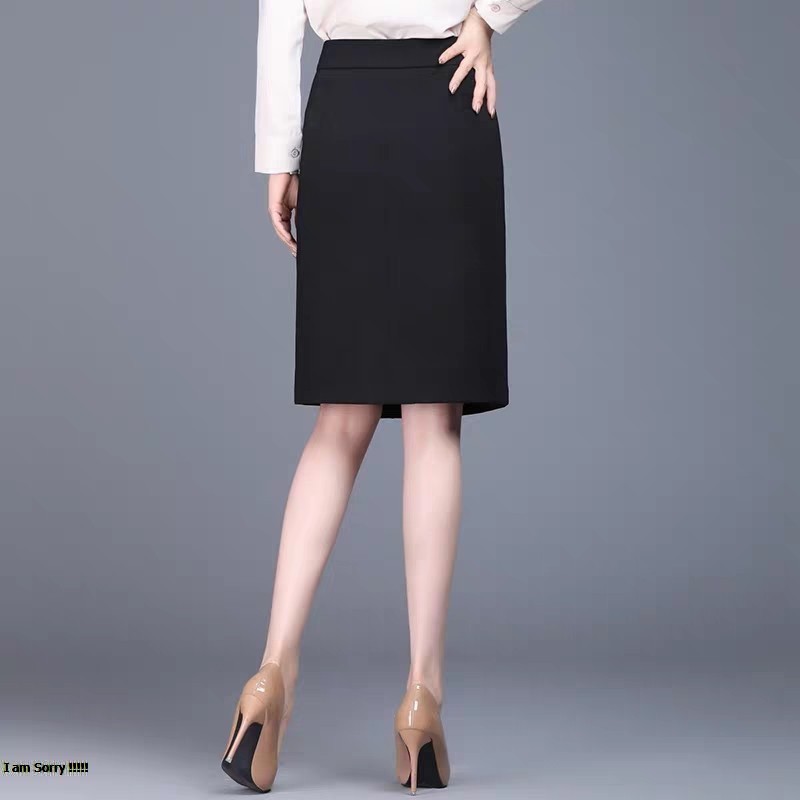 Chân váy bút chì xẻ tà 60cm lệch dáng suông