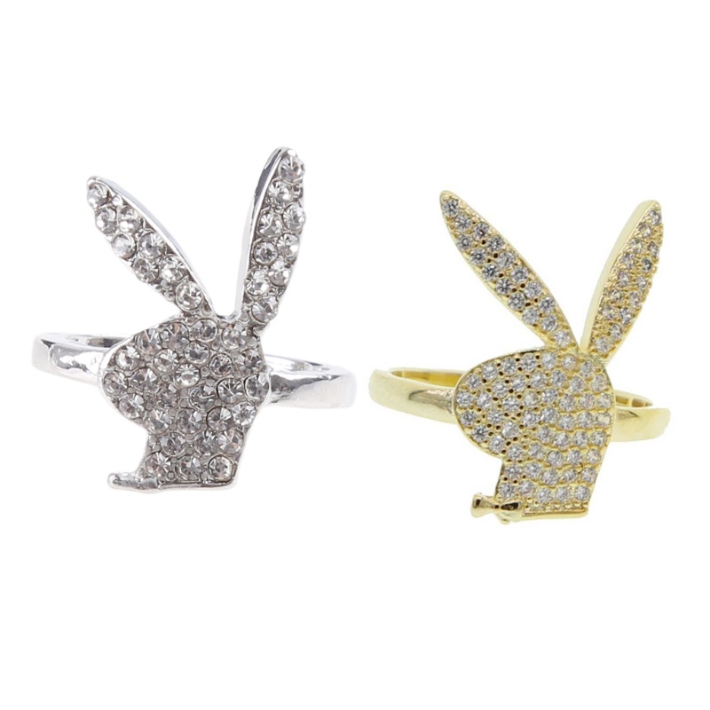 Nhẫn Đồng Đính Đá Zircon Hình Thỏ Phong Cách Trung Hoa Cho Nữ