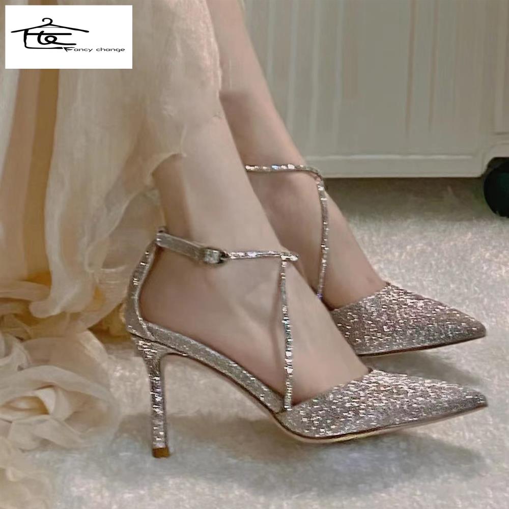 Giày Cao Gót Mũi Nhọn Cài Khóa Thời Trang Mới Cho Nữ 2022