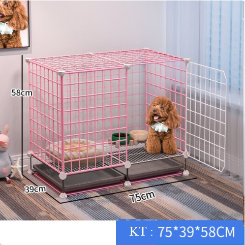 Combo Chuồng Chó Mèo Màu Hồng Siêu Dễ Thương - Tặng Kèm Vòng Cổ - Đa Dạng Kích Thước Mẫu Mã
