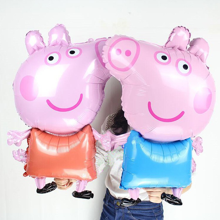 Set bóng trang trí sinh nhật cho bé chủ đề Lợn PeppaPig (Xanh/Hồng)