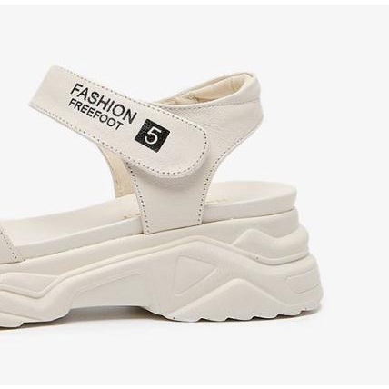 Xăng đan Thể Thao Đế Bằng Cao 5.5cm Quai Dán Mũi Tròn Cho Nữ