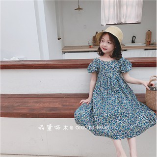 Đầm Hoa Hở Lưng Cho Bé Gái