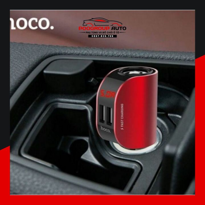 Tẩu ô tô cốc sạc nhanh xe hơi cao cấp chính hãng HOCO Z29 PLUS - BH 12 tháng phụ kiện nội thất ô tô Poogroup