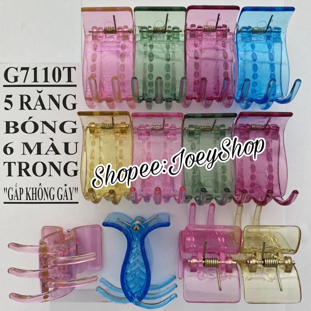12 Kẹp Càng Cua Màu Trong Suốt