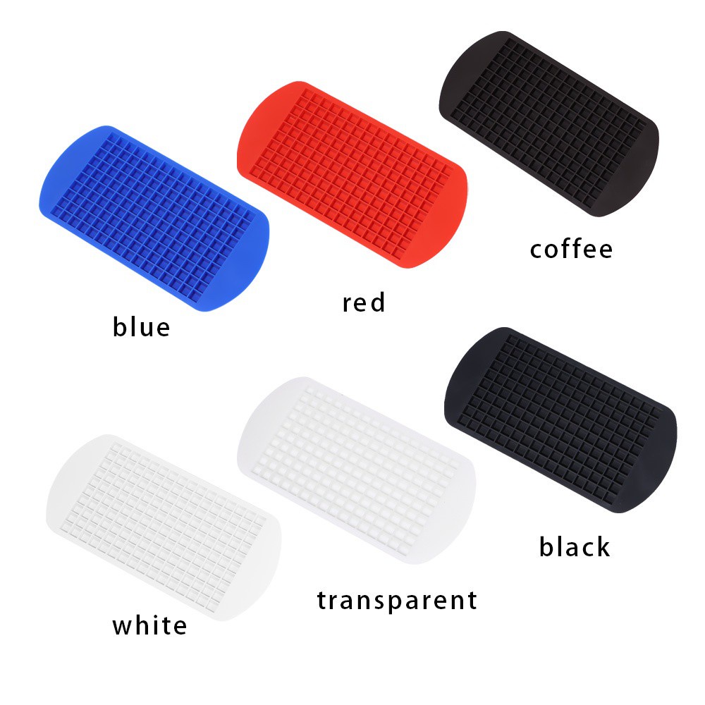 CONOPERY Khuôn silicone làm đá 160 ngăn mini hình vuông nhiều màu tuỳ chọn