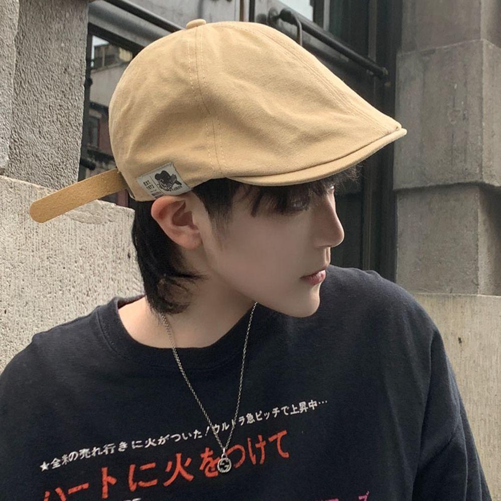 Mũ Beret Vải Cotton In Chữ Phong Cách Harajuku Thời Trang Thu Đông Cho Nữ