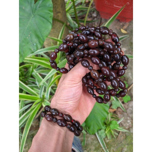 Vòng tay gỗ nữ thời trang hạt xoan 10 ly - Trắc màu đen nhiều kiểu dáng mới