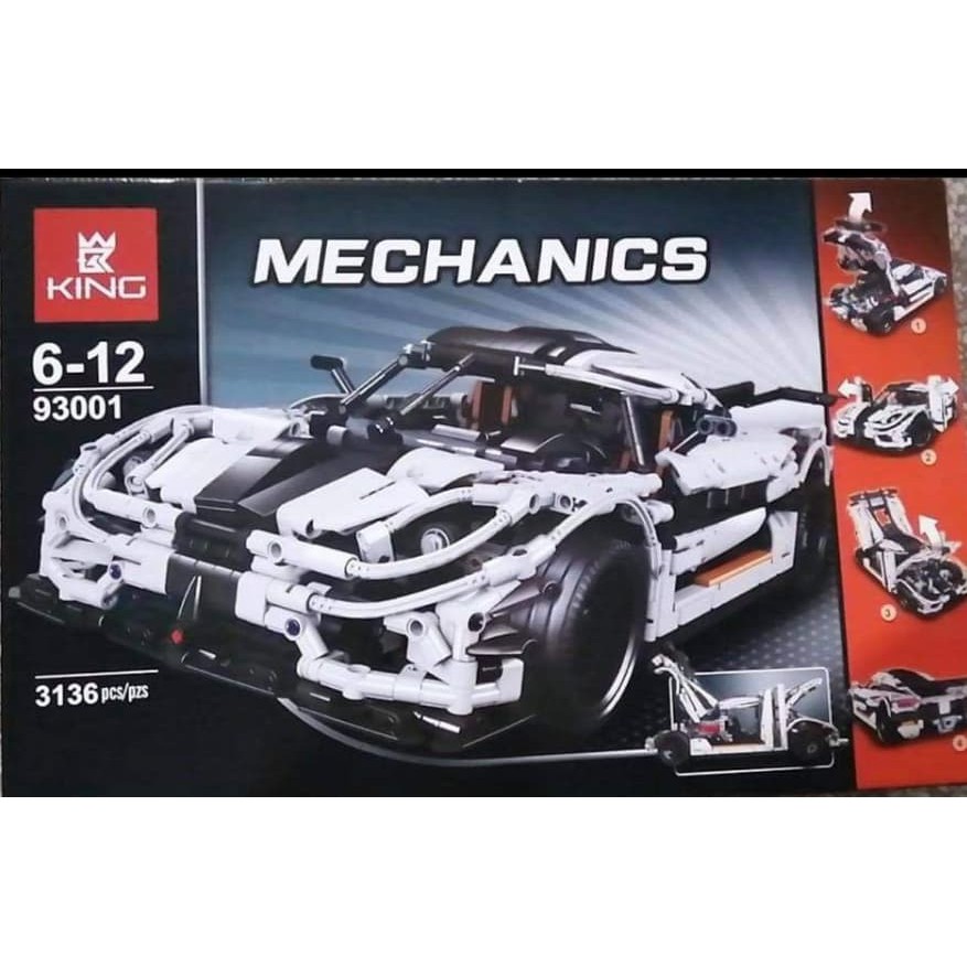 Lego Technic - Lepin 23002 , KING 93001 ( Lắp Ghép Siêu Xe Koenigsegg One 3136 khối )