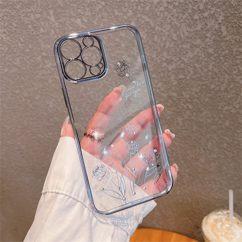 Ốp Điện Thoại TPU Mềm Trong Suốt Chống Sốc In Họa Tiết Hoa Cho iPhone 13 12 Pro Max 11 Pro Max 13pro 12pro