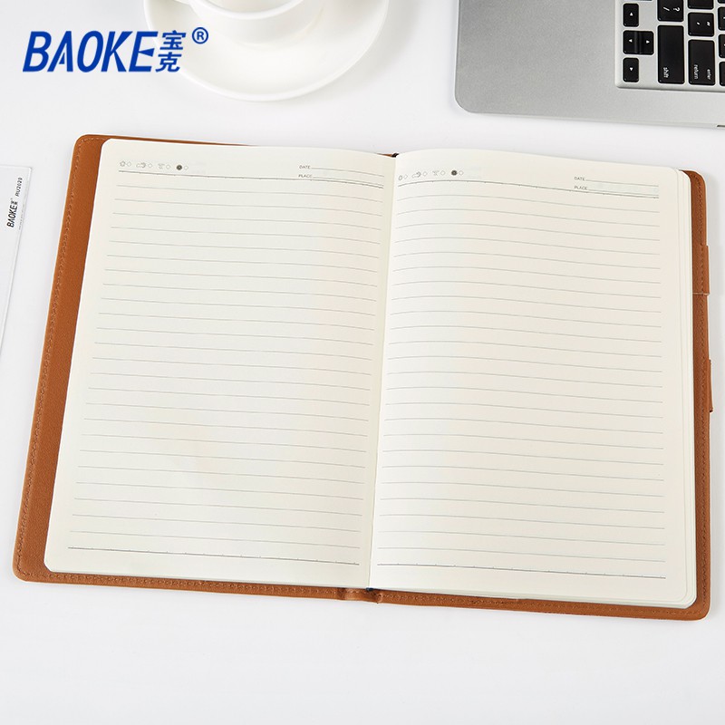 NoteBook Sổ Tay B5 ,Sử Dụng Văn Phòng  Màu Đỏ ,Có Khóa Bìa Da PU 18K Chống Thấm,BAOKE/NB1418