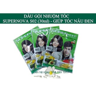 [HÀNG CHÍNH HÃNG] DẦU GỘI NHUỘM TÓC SUPERNOVA S02 30ML - GIÚP TÓC NÂU ĐEN (1 GÓI)