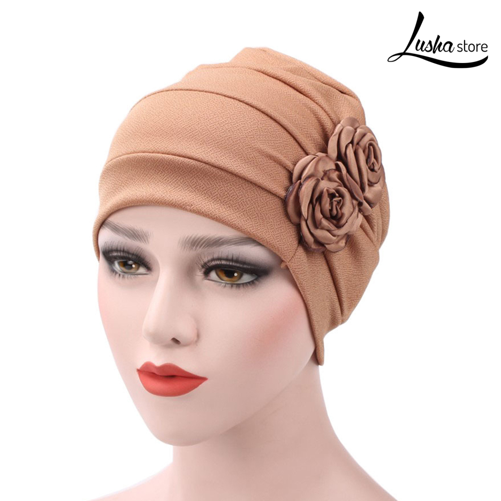 Lush Mũ Turban Vải In Hoa Phong Cách Hồi Giáo