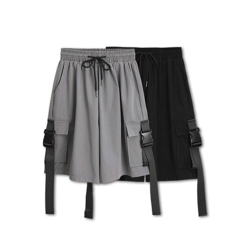 Quần short nữ chất kaki phối túi dây kiểu form rộng thể thao