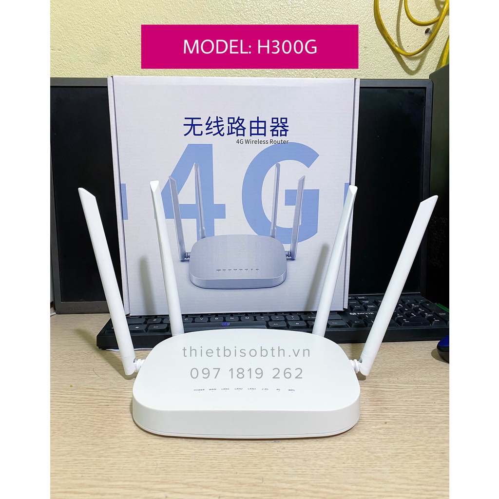 BỘ PHÁT WIFI 4G/3G CPE H300 - CHÍNH HÃNG - 4 ĂNG TEN TỐC ĐỘ 300 MBPS, 32 THIẾT BỊ CÙNG KẾT NỐI. Cho Văn Phòng, Xe Khách,