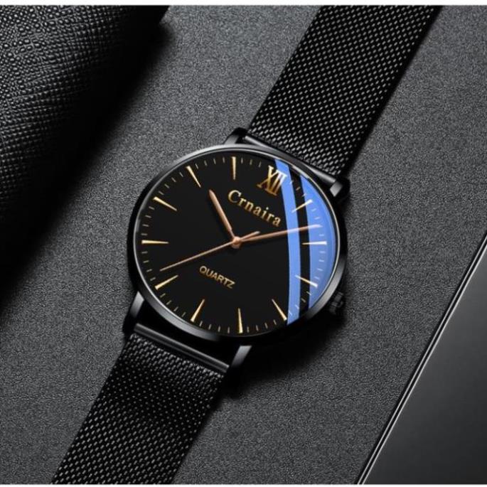 Đồng Hồ Nam Crnaira Japan C3079 Siêu Mỏng Dây Thép Lụa Cao Cấp