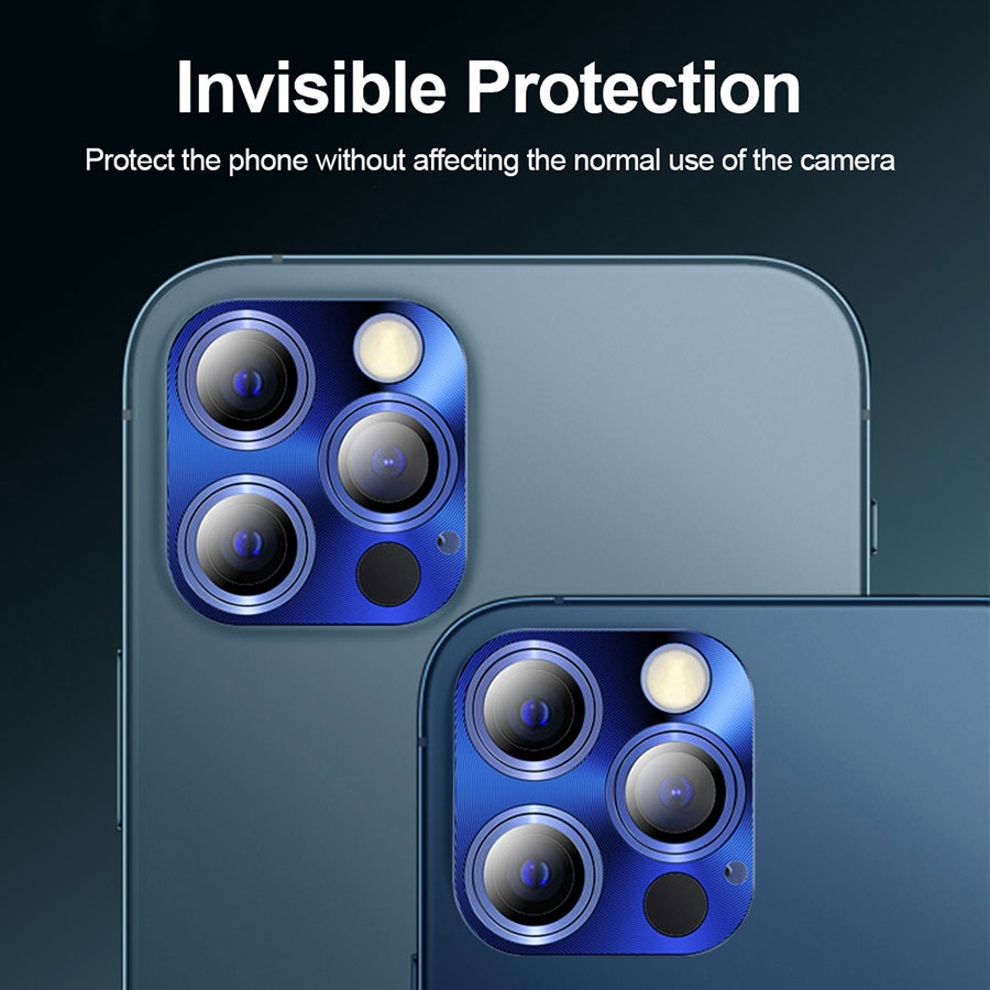 Miếng dán cường lực 9H khung kim loại cho camera Cho iPhone 13 Pro Max 13 Mini 11 Pro Max 11 12 Pro Max 12mini