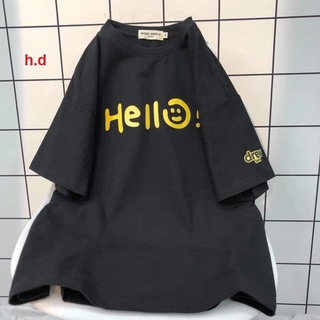 áo phông form thụng tay lỡ Hello tay Drew chất cotton su phong cách thể thao năng động giá siêu rẻ có thể mặc nhóm