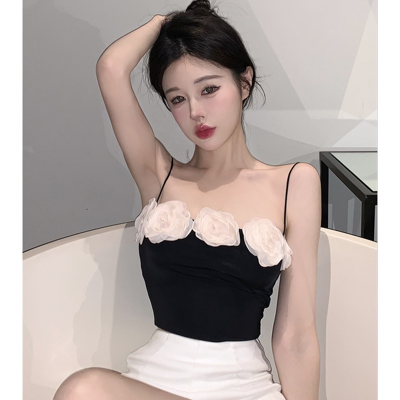 Áo Hai Dây Họa Tiết Hoa Quyến Rũ Thời Trang Mùa Hè Cho Nữ