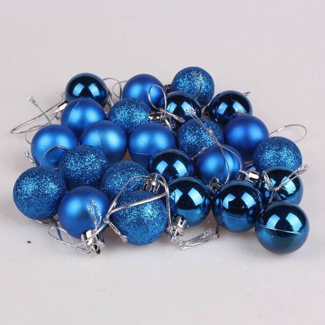 Noel -  12 Trái châu 2cm, 10 trái 3cm, 6 trái 4 cm trang trí Giáng sinh