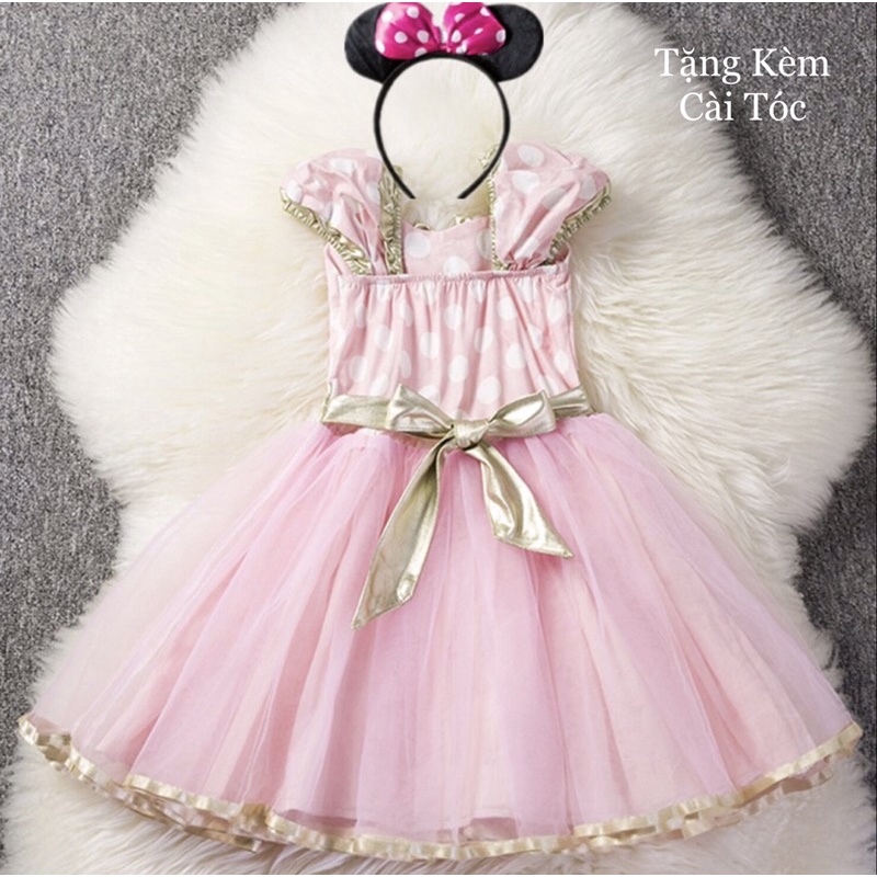 Đầm Công Chúa Hoạ Tiết Chấm Bi Kiểu Dáng Đáng Yêu Cho Bé Từ 0-05Tuổi.