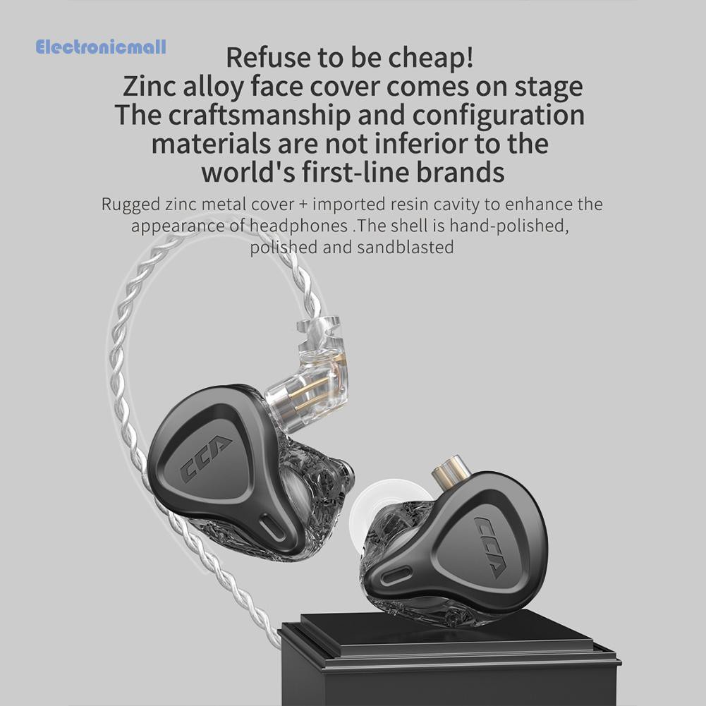 ElectronicMall01 CCA CSN Hybrid Driver In Ear Headphones 3.5mm Wired Earbuds HiFi Earphones