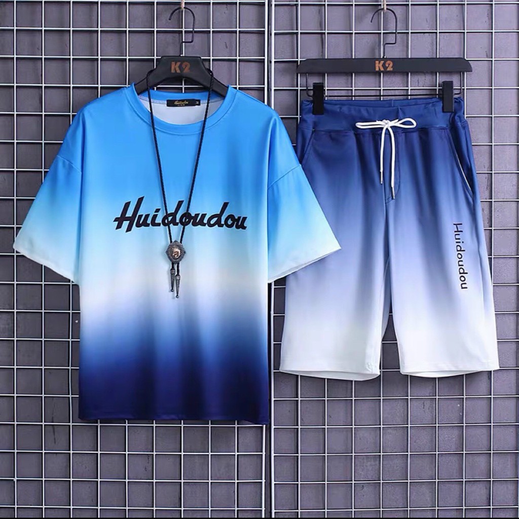 Đồ bộ nam nữ chất vải thun lạnh co giãn 4 chiều in chuyển nhiệt loang đẹp phong cách thời trang unisex (huiloulou)