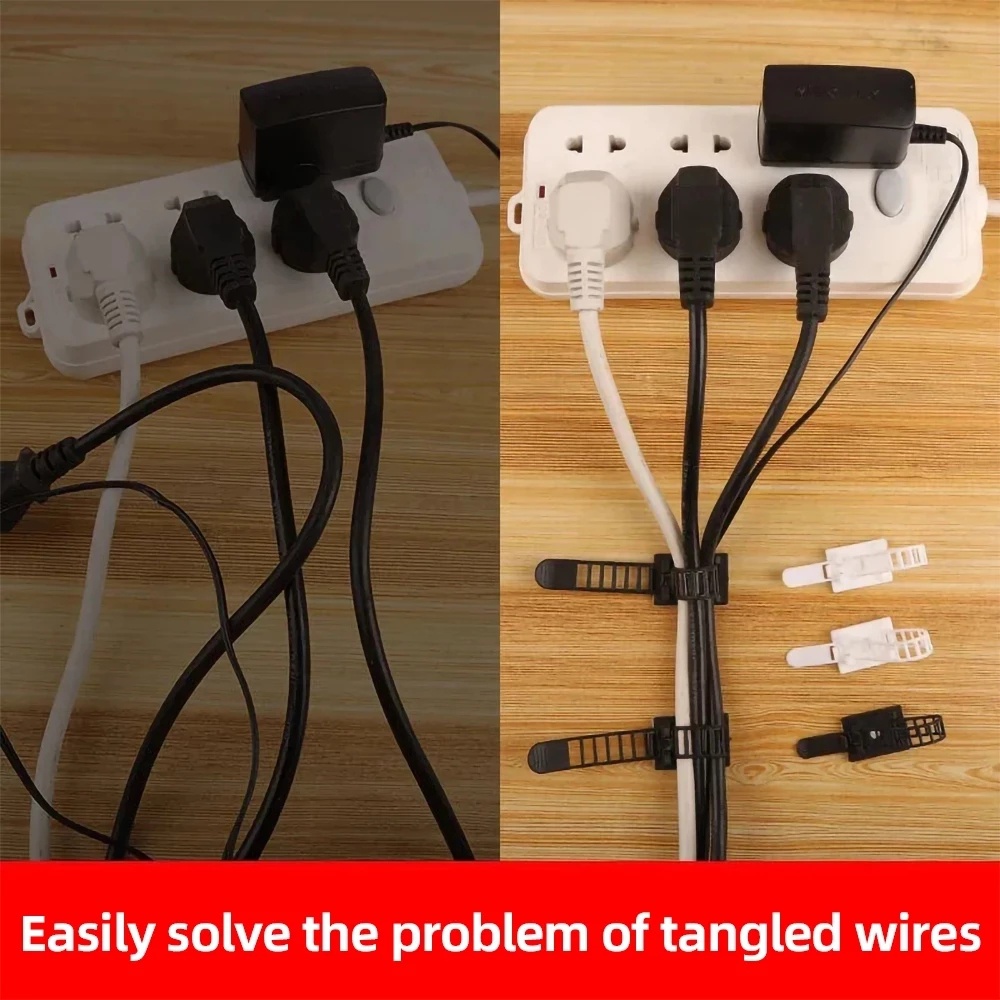 Bộ 10 Giá Đỡ Quấn Dây Cáp USB Tự Dính Có Thể Điều Chỉnh Sắp Xếp Gọn Gàng Cho Nhà Ở / Xe Hơi