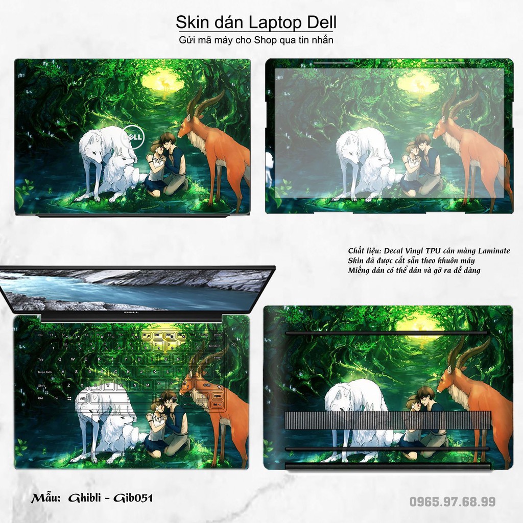Skin dán Laptop Dell in hình Ghibli photo (inbox mã máy cho Shop)