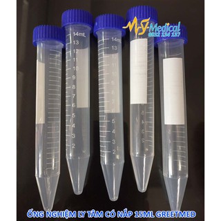 Combo 10 Ống nghiệm máy quay li tâm 15ml có nắp Greetmed