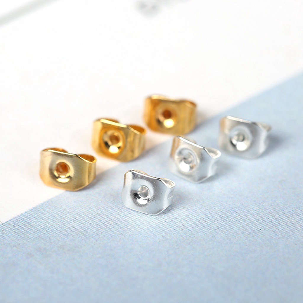Set 100 Nút Khuyên Tai Bằng Thép Không Gỉ Thay Thế An Toàn