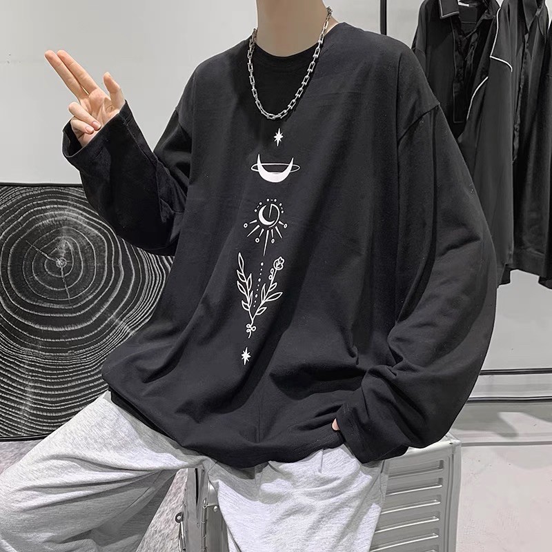 Áo Thun Tay Dài Ký Tự Ulzzang Unisex Form Rộng chonxanhstore