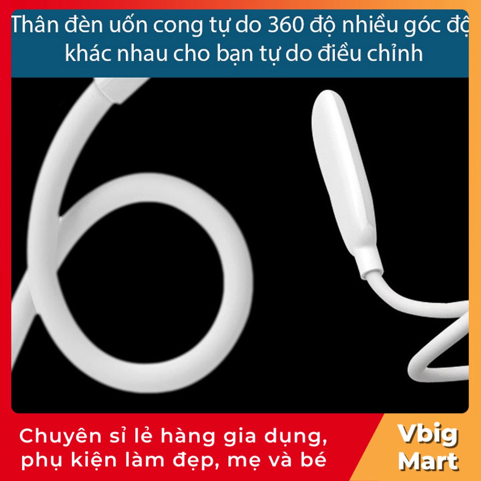 VB69 Đèn học tích điện CÓ CỔNG USB, CÓ ỐNG CẮM BÚT VÀ GIÁ ĐỠ ĐIỆN THOẠI, ĐÈN HỌC LED CHỐNG CẬN ĐA NĂNG 5 IN 1 Vbig Mart