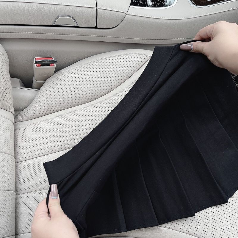 Chân váy ngắn đen xòe lưng cao co giãn đẹp | BigBuy360 - bigbuy360.vn