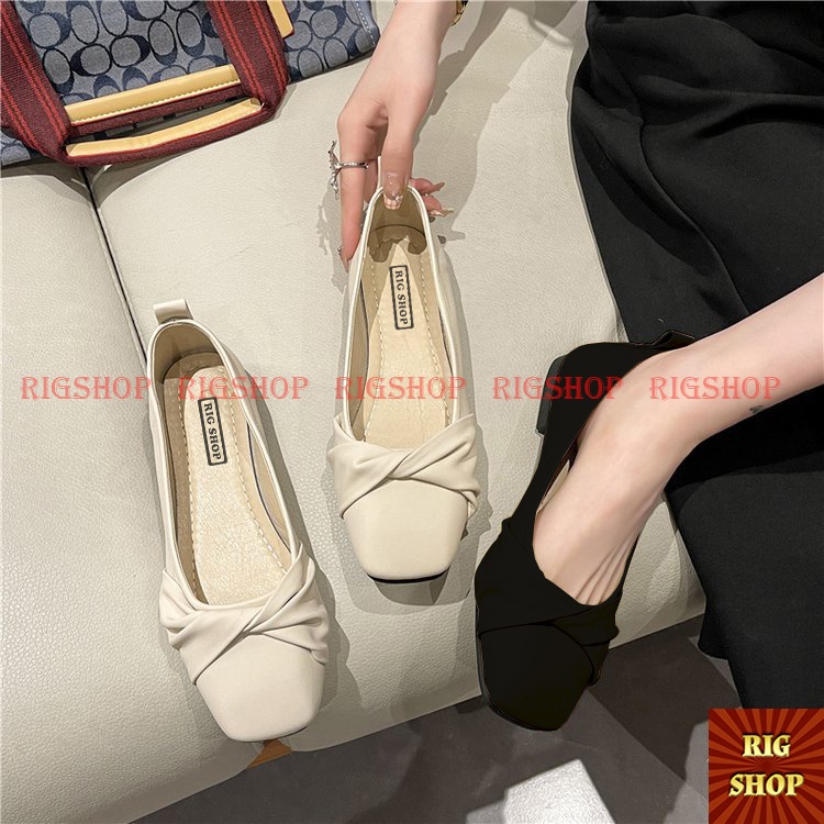 GIÀY BÚP BÊ XOẮN NƠ MŨI VUÔNG SIÊU XINH - C19