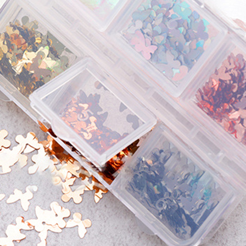 Hộp 6 Ngăn Đựng Phụ Kiện Trang Trí Móng Tay Cho Nữ