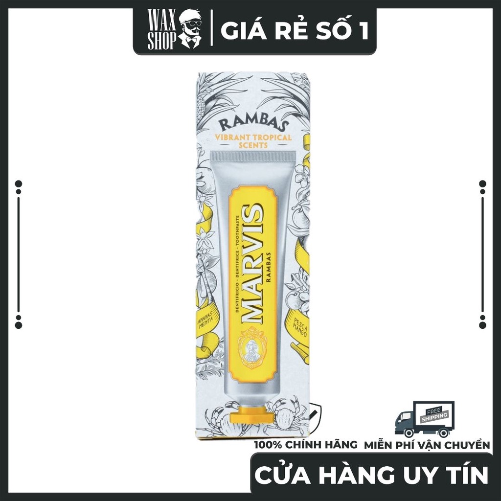 Kem Đánh Răng Marvis - Rambas Phiên Bản Limited Edition (Italia)  [Nội Địa Ý]   Giúp Làm Trắng Răng, Đánh Bật Mảng Bá