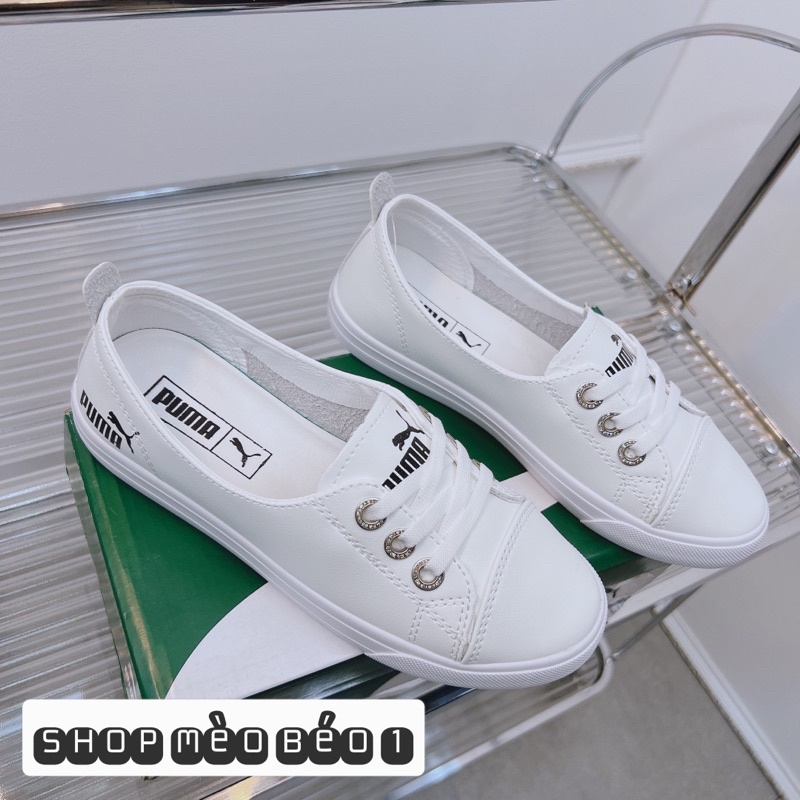 Giày thể thao trắng puma quai đan chéo fullbox