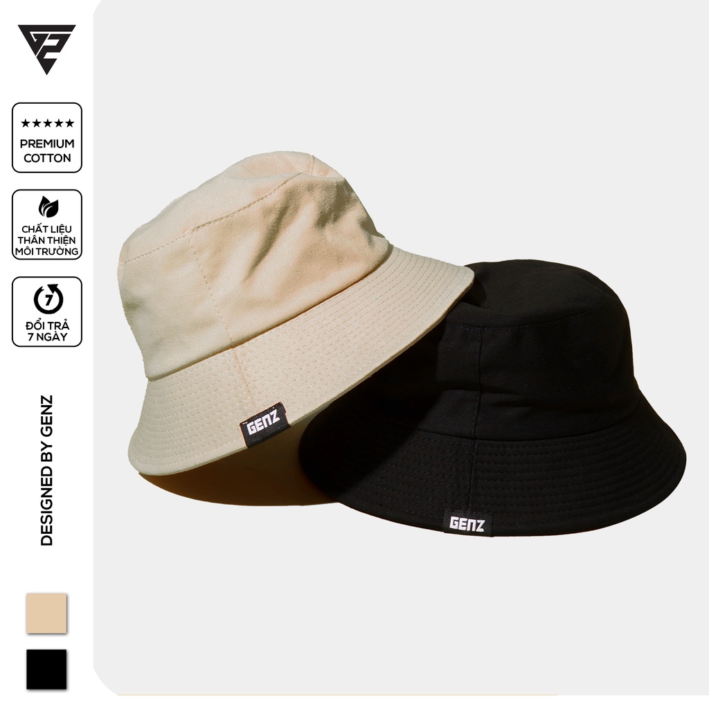 Nón bucket tròn vành GENZ trơn nhiều màu phong cách Ulzzang Unisex ZA005