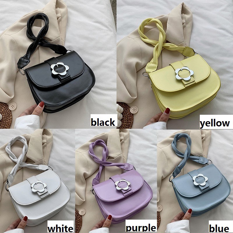 Túi Đeo Chéo Màu Trơn Thời Trang Đơn Giản Cho Nữ