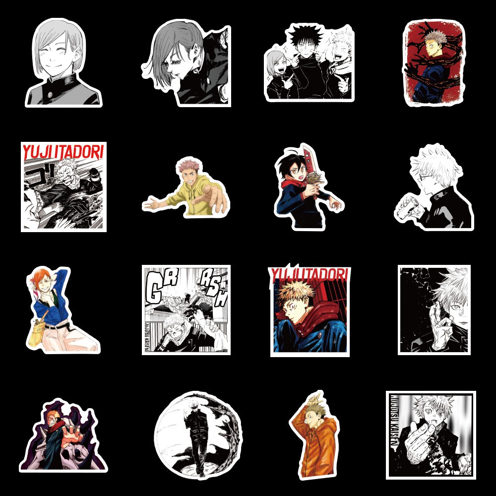 Miếng dán Sticker anime Jujutsu Kaisen trọn bộ 100 hình - In rõ ràng sắc nét khó tróc