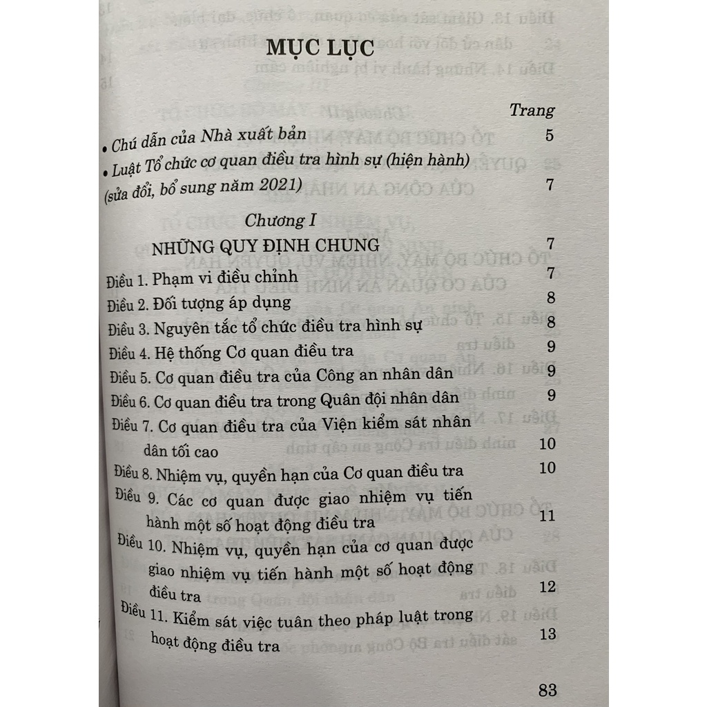 Sách- Luật Tổ Chức Cơ Quan Điều Tra Hình Sự
