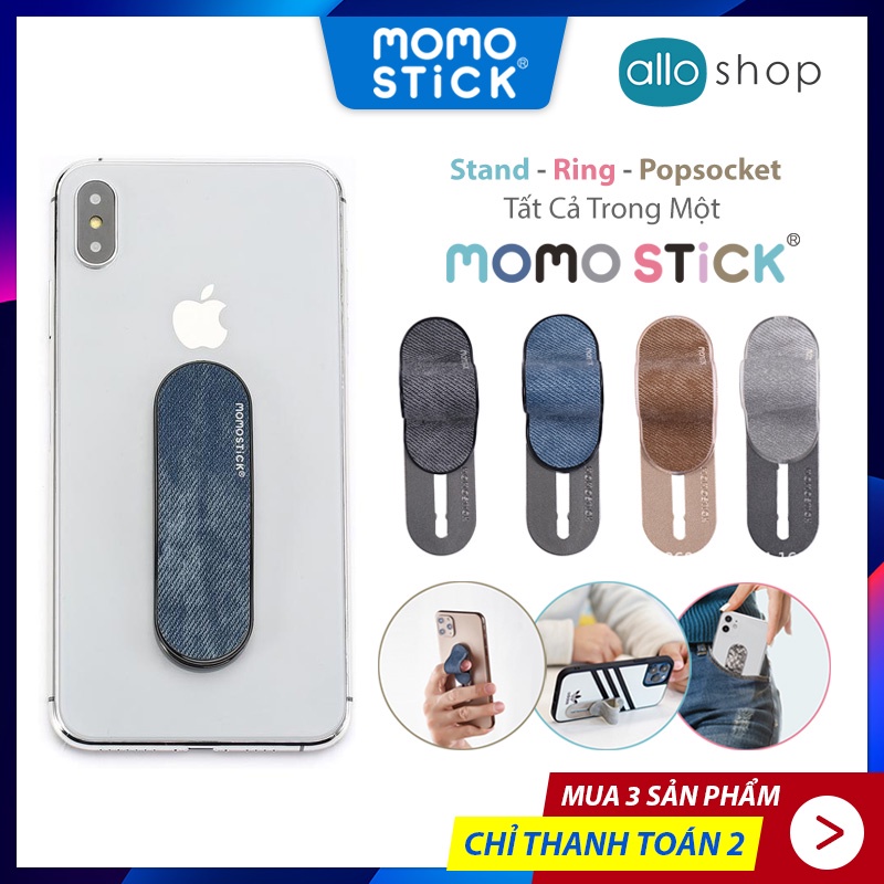 Ring Điện Thoại MOMOSTICK Denim Series, Giá Đỡ iPhone Momo Stick Đa Năng Popsocket &amp; Stand - Chính Hãng Hàn Quốc