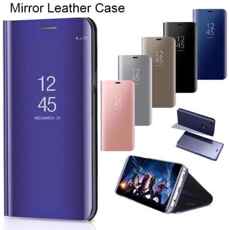 Ốp Điện Thoại Nắp Gập Tráng Gương Trong Suốt Kèm Giá Đỡ Cho Vivo Y91 Y91C Y93 Y95 V9 V11 V11 PRO Z1 PRO Z1 PRO