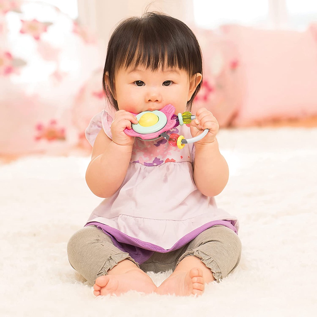 Gặm nướu hình bông hoa có chuỗi hạt vận động cho bé Infantino Shake & teethe gummy flower rattle